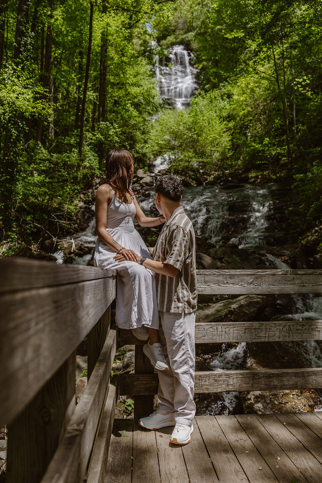 documentary style elopement photos from a beautiful waterfall elopement day