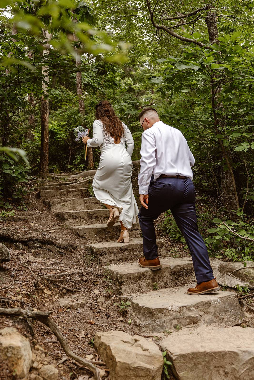 bride and groom walk and talk together after their Georgia elopement day