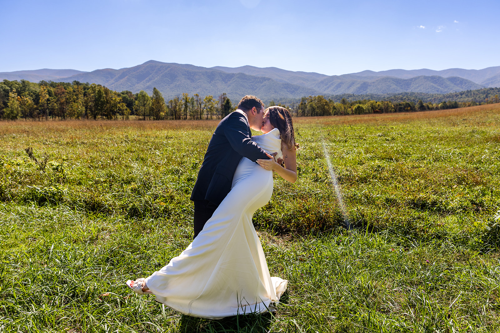 couple share intimate moments during their elopement
