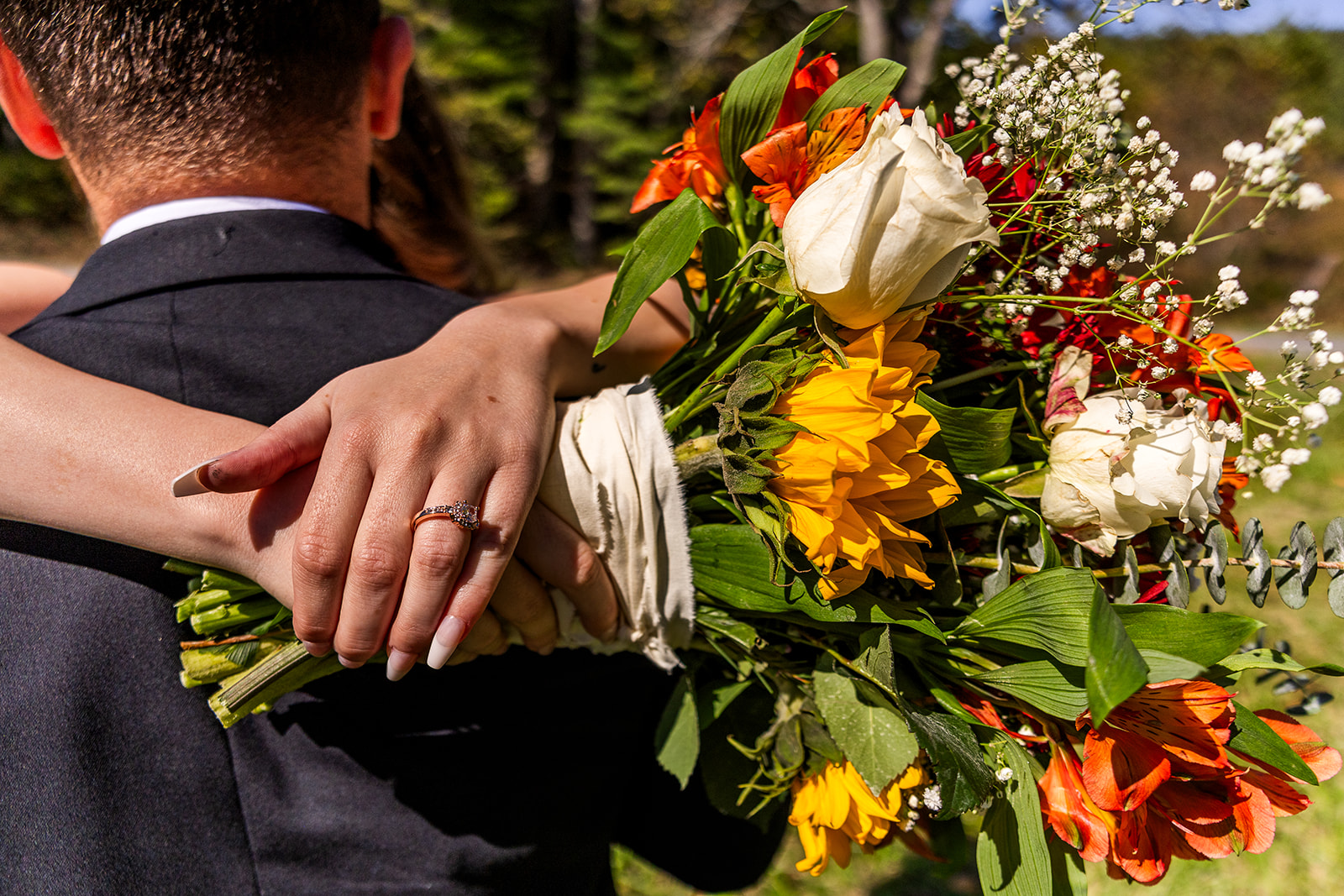 couple share intimate moments during their elopement