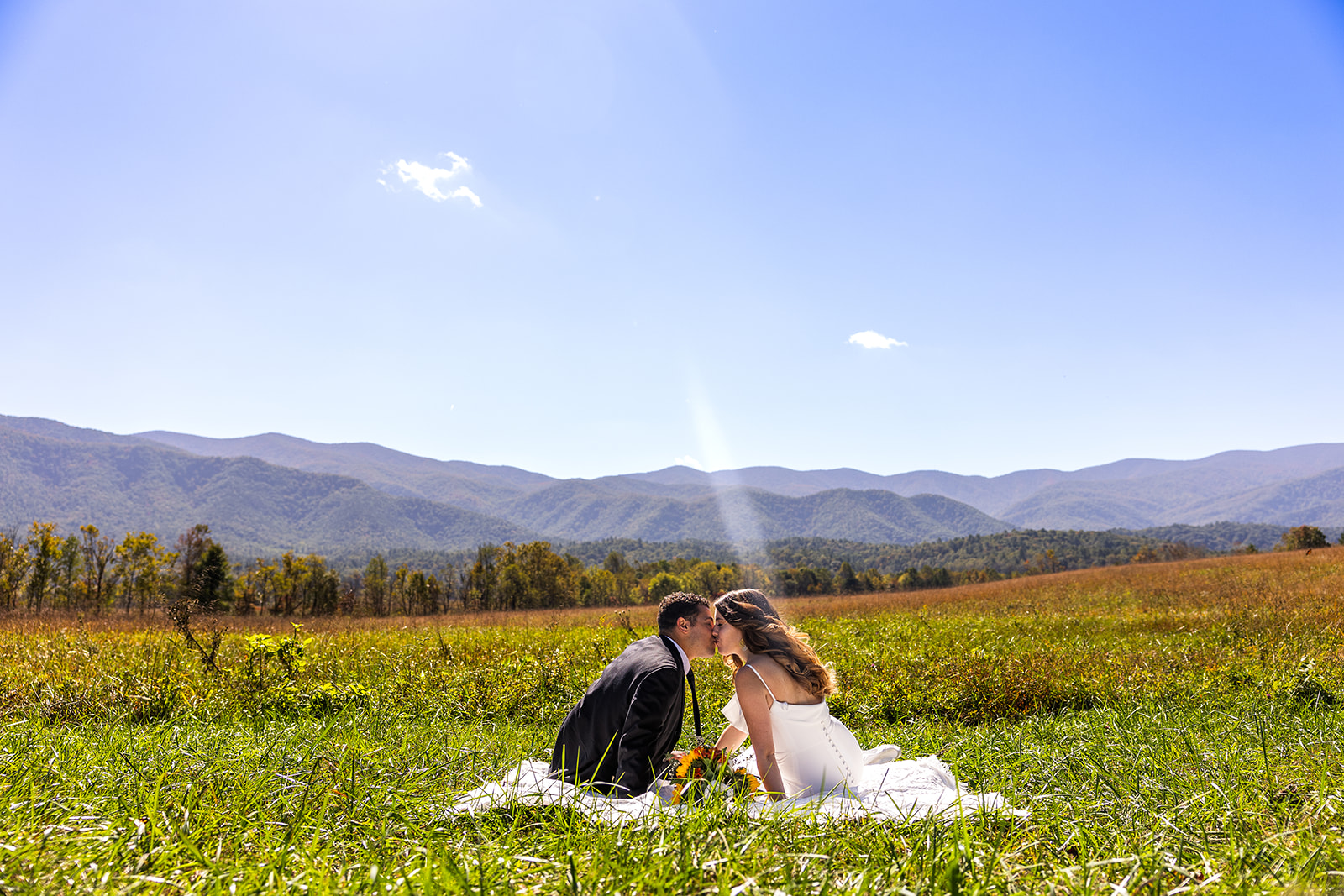 couple share intimate moments during their elopement