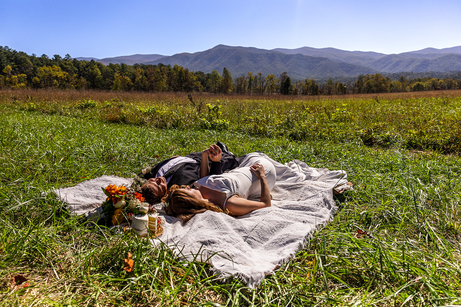 couple share intimate moments during their elopement